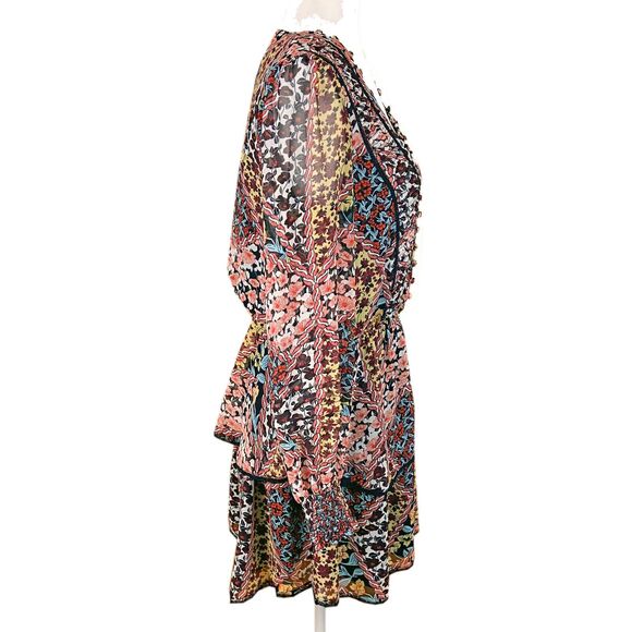 Allison New York Sammy Mini Dress Size S Floral Patchwork Chiffon Ruffles NWT - Picture 5 of 6